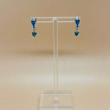 Load image into Gallery viewer, Sterling Silver Synthetic Opal Stud Earrings With Heart Shape
