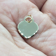 Load image into Gallery viewer, 14K Gold Plain Simple Heart Pendant Disc Pendant Charm [Engraving Available]
