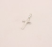 Load image into Gallery viewer, 925 Sterling Silver Dainty Pewter Budded Crucifix Cross Pendant
