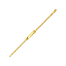 Load image into Gallery viewer, 14K Yellow Gold Baby ID Bracelet Curb X-Light 5mm ID 3mm Chain 6 Inch Engraving
