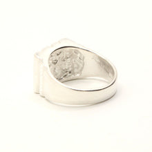 Load image into Gallery viewer, 925 Sterling Silver Large Diamond Cut Finish Square Nugget Ring 9/16 Inch Wide
