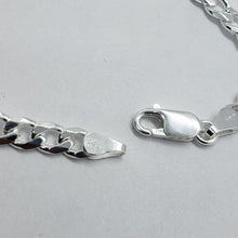 Load image into Gallery viewer, Sterling Silver Large Sideways Cross Bracelet Curb Link Chain Italy, 7" and 8"
