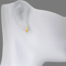 Load image into Gallery viewer, 14K Yellow Gold 2.5x10mm Bar Rectangle Stud Earrings High Polished Screw Backing
