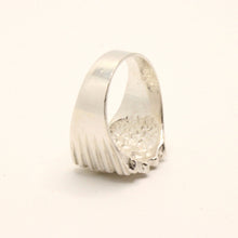 Load image into Gallery viewer, 925 Sterling Silver Detailed Square Nugget Ring 5/8 Inch Wide, Sizes 8-13
