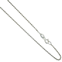 Load image into Gallery viewer, 925 Sterling Silver Very Thin Rope Chain Necklace Diamond Cut 1mm 16" to 20"
