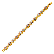 Load image into Gallery viewer, 14K Tricolor Gold Fancy Elephant High Polished Bracelet 10mm Wide, 15.4grams
