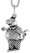 Load image into Gallery viewer, 925 Sterling Silver Dressed Rat Charm Pendant Antique Finish 3/4 (19mm) Inch
