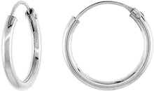 Load image into Gallery viewer, 2mm Thick Sterling Silver 18mm Endless Hoop Earrings 3/4 inch Round Ageless
