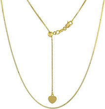 Load image into Gallery viewer, 14K Gold Adjustable 0.8mm Box Chain Necklace for Women Italy 19.5 inch 2 Colors
