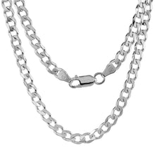 Load image into Gallery viewer, 925 Sterling Silver Beveled Edges Curb Cuban Link Chain Necklace 5.5mm 7" to 30"
