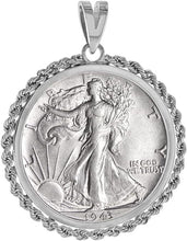 Load image into Gallery viewer, 925 Sterling Silver Half Dollar Bezel with Actual Rope Edge 30mm Coins 50 Cents
