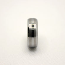Load image into Gallery viewer, Tungsten Carbide Domed Double Etched Stripes Beveled Edge Wedding Band Ring 8mm
