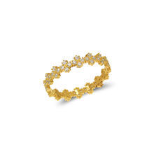 Load image into Gallery viewer, 14K Solid Gold Women Fancy CZ Band Ring Band Yellow Rose White Sizes 6-9
