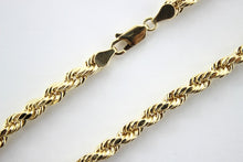 Load image into Gallery viewer, Authentic 14K Yellow Gold Rope Twist Link Chain Necklace 5mm x 22" ~ 30"
