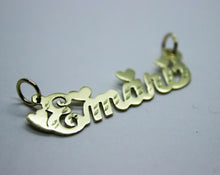 Load image into Gallery viewer, 14K Solid Yellow Gold Personalized Custom Name Pendant Charm Heart Diamond Cut
