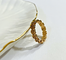 Load image into Gallery viewer, 14K Solid Yellow White Rose Gold Handmade Brick Chain Ring 4mm Band Size 4~10
