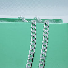 Load image into Gallery viewer, 925 Sterling Silver 6mm Cuban Curb Link Chain Necklace Men Women Size 16"~40"
