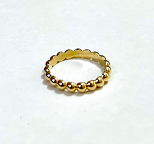 Load image into Gallery viewer, 14K Solid Gold Handmade Dome Beaded Ring Band

