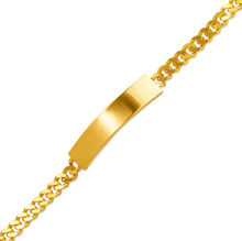 Load image into Gallery viewer, 14K Yellow Gold Shiny Curb Kids ID Bracelet 7mm/6mm Wide 6" Engraving Available
