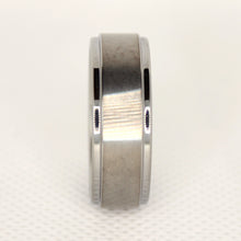 Load image into Gallery viewer, Tungsten Carbide Flat Center Satin Finish Recessed Edges Wedding Band Ring 8mm
