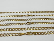 Load image into Gallery viewer, 10k Two Tone Yellow White Gold Hollow Cuban Link Chain 3.5mm-5.4mm / 16"-30"
