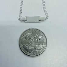 Load image into Gallery viewer, 925 Sterling Silver Children Square ID Bracelet Figaro link baby sizes 5 - 6inch
