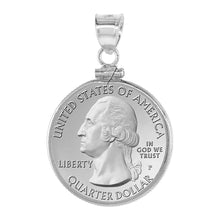 Load image into Gallery viewer, 925 Sterling Silver 25 Cent Quarter Coin Bezel Frame 24mm Screw Top Coin Edge

