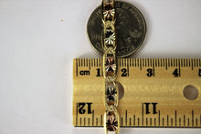 Load image into Gallery viewer, 14K Yellow White Rose Gold Tri Color Valentino Chain Necklace 6mm 20~26"

