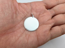 Load image into Gallery viewer, 925 Sterling Silver Round Disc Pendant for Engraving 1 Inch (25mm) Tall
