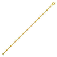 Load image into Gallery viewer, 14K Solid Yellow Gold Station Ball Bead Rolo Bracelet Anklet 2mm 4mm 7" 10"
