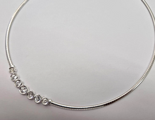 Load image into Gallery viewer, 925 Sterling Silver Cubetto Omega Chain Necklace with Round Bezel Set CZ 3mm 16"
