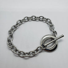 Load image into Gallery viewer, Stainless Steel Cable Chain Bracelet for Men Large O Toggle Clasp 8.25 Inch Long
