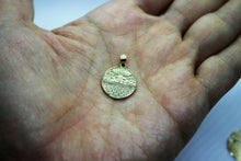 Load image into Gallery viewer, 10K Yellow Solid Gold Round Last Supper Diamond Cut Pendant 3 sizes
