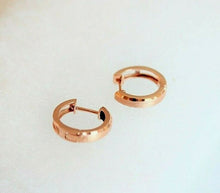 Load image into Gallery viewer, 14K Yellow/Rose/White Gold Elegant Satin Finished Huggie Hoop Earrings 2.5x12mm
