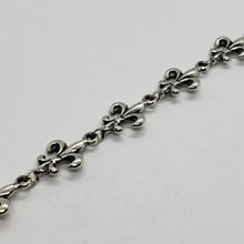 Load image into Gallery viewer, 925 Sterling Silver Fleur De Lis French Lily Bracelet Anklet 3Sizes 7.5" 8" 8.5"
