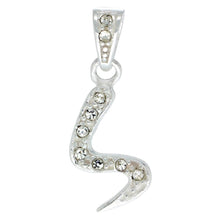 Load image into Gallery viewer, 925 Sterling Silver CZ Action Initial Letter Alphabet Pendant 3/4 Inch Wide
