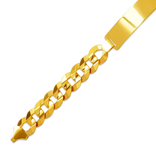 Load image into Gallery viewer, 14K Yellow Gold ID Bracelet 11mm ID 10mm Wide Curb Light Chain 8" 8.5" Engraving
