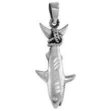 Load image into Gallery viewer, 925 Sterling Silver Large Great White Shark Charm Pendant 2 Inch (50mm) Tall
