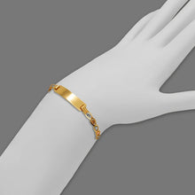 Load image into Gallery viewer, 14K Tri Color Gold Kids Love Heart ID Bracelet 6mm/4mm 6" Engraving Available
