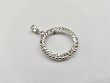 Load image into Gallery viewer, 925 Sterling Silver Bead Edge Quarter Coin Bezel Pendant 24mm Prong Back
