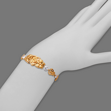 Load image into Gallery viewer, Authentic 14K Yellow Gold Fancy 15 Anos Years CZ Bracelet Quinceañera Gift
