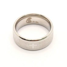 Load image into Gallery viewer, Stainless Steel Christian Lord's Prayer Bullnose Edges Wedding Ring Band 8mm
