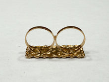 Load image into Gallery viewer, 10k Yellow Gold Nugget Style Double Finger Ring Sizes 6-13
