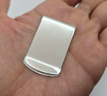 Load image into Gallery viewer, Sterling Silver Money Clip Plain Wide Closed Back Made in Italy 1 X 1 3/4 inch
