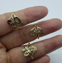 Load image into Gallery viewer, 10K YELLOW GOLD Cursive Letter Initial Ring for Women Alphabet A-Z Size 6-10.5
