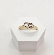 Load image into Gallery viewer, 10K Gold Interlocked Double Hearts Ring Women Size 5 - 9
