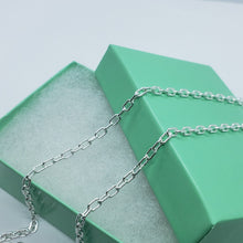 Load image into Gallery viewer, Sterling Silver Boston Link Chain Italy Necklaces Bracelets 3mm Size 7" ~ 30"
