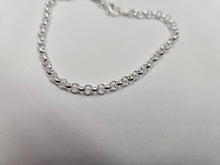 Load image into Gallery viewer, 925 Sterling Silver Italian Rolo Chain Necklace Bracelet 4mm Sizes 7~30 inch
