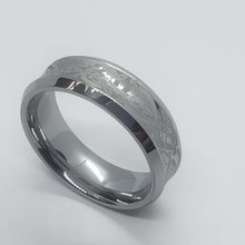 Load image into Gallery viewer, Tungsten Carbide 8 mm Concaved Wedding Band Ring Etched Celtic Dragon Pattern
