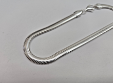 Load image into Gallery viewer, 925 Sterling Silver Flat Snake Chain Bracelet Italy Men and Women 4.5mm 7" to 8"
